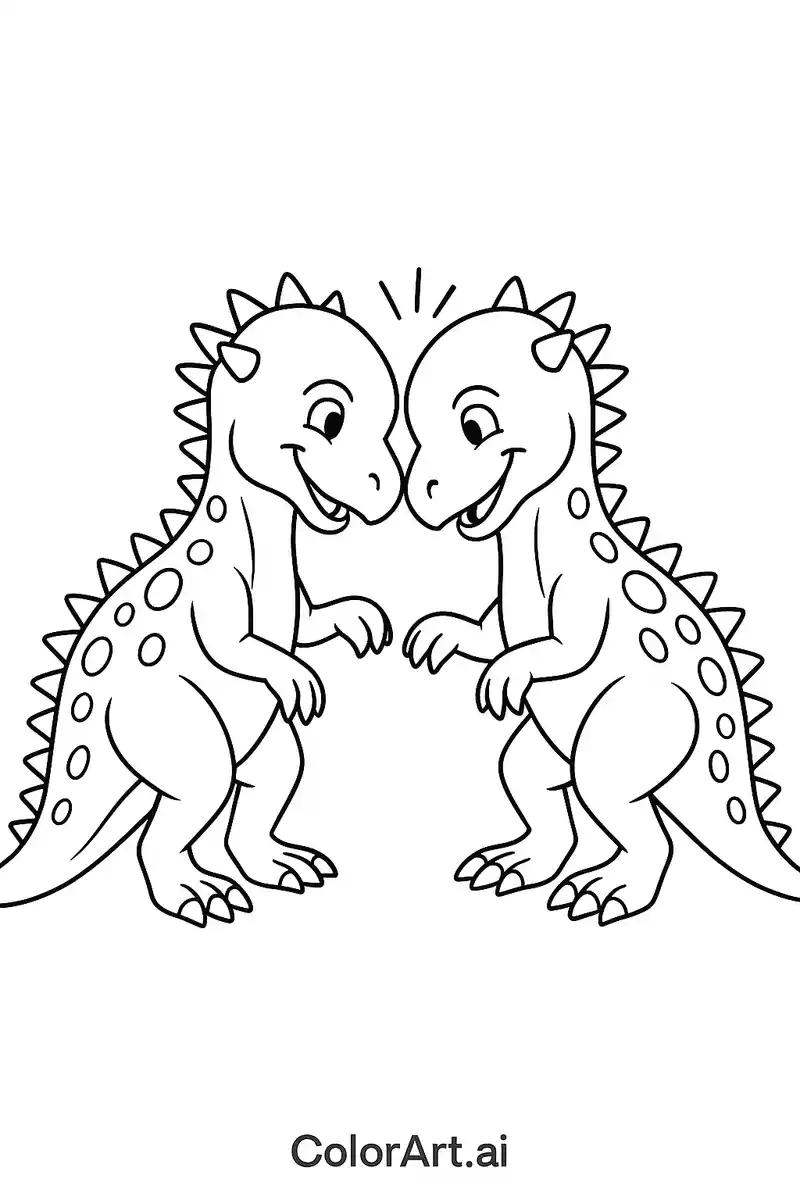2-cheerful-dinosaurs-coloring-pages