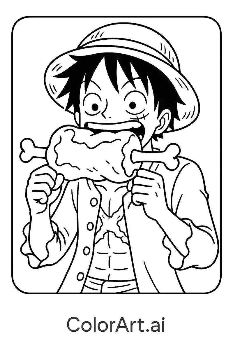 money-d-luffy-eating-a-beef-coloring-page