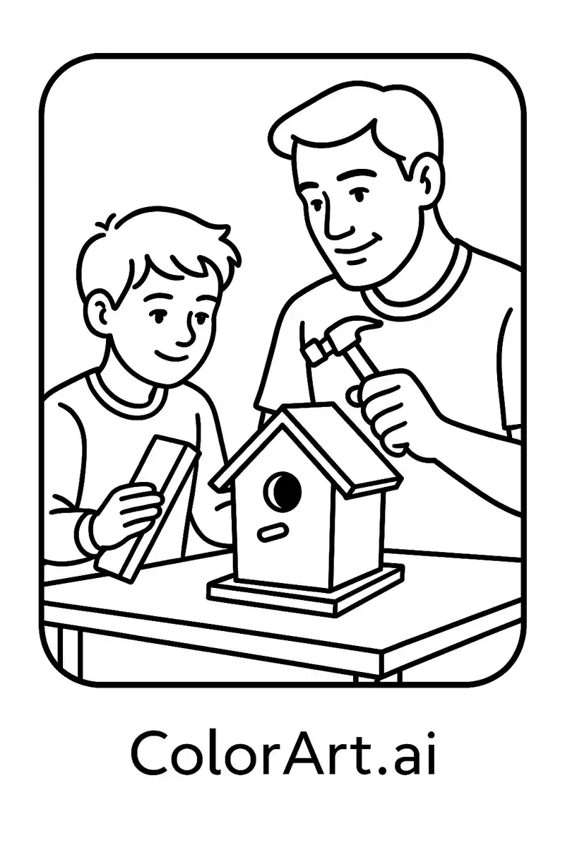 building-a-birdhouse-in-father-s-day-coloring-page