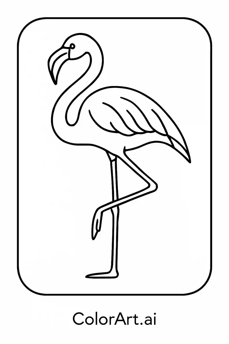 The Enchanting Flamingo Bird Coloring Page for Seniors