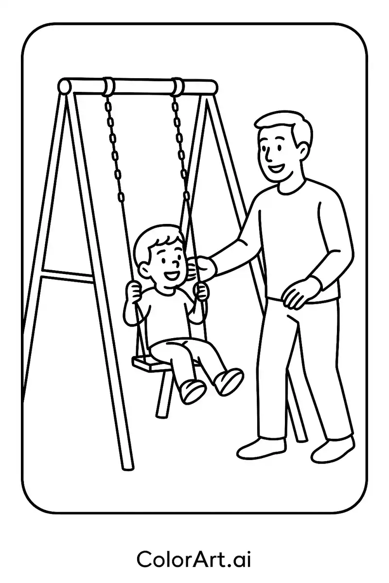 depicting-a-child-on-a-swing-in-father-s-day-coloring-page