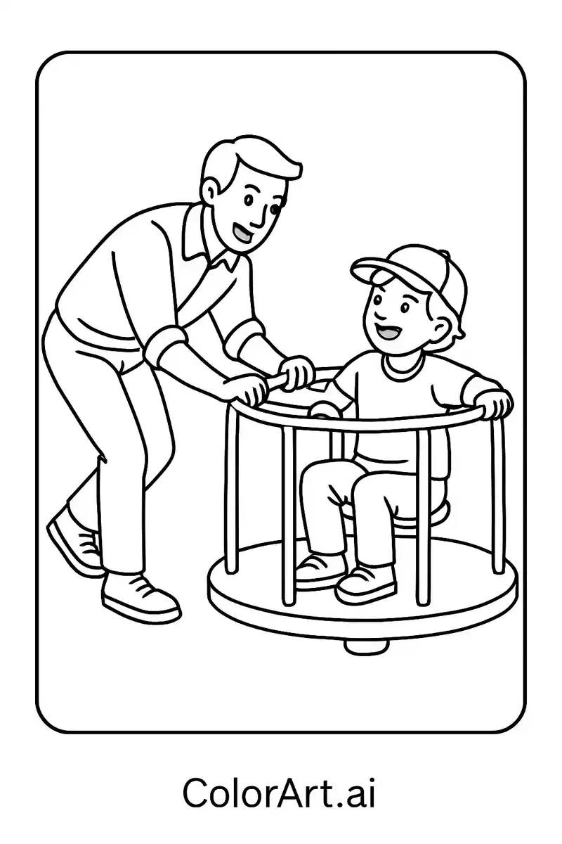 merry-go-round-in-father-s-day-coloring-page