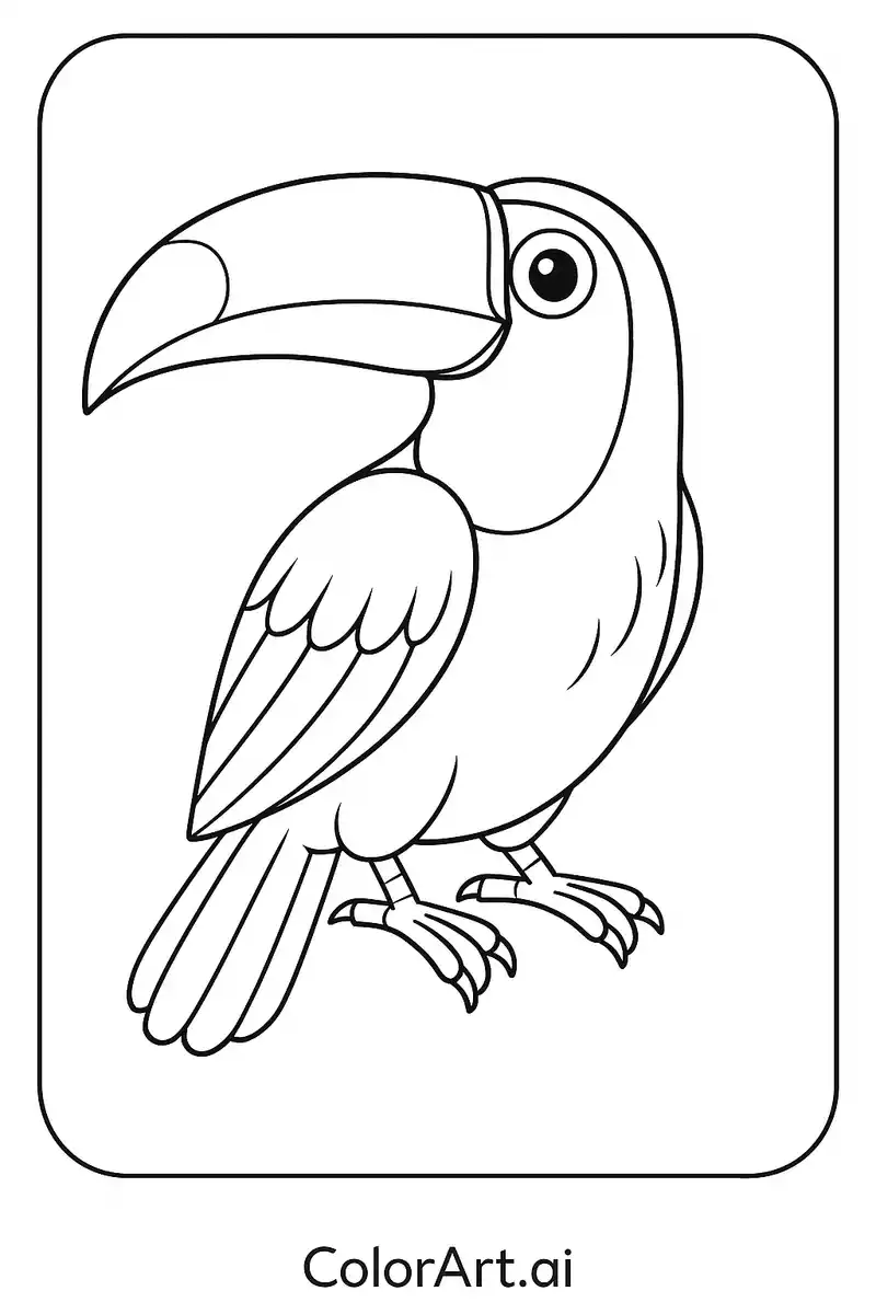 Mythical Toucan Bird Coloring Page