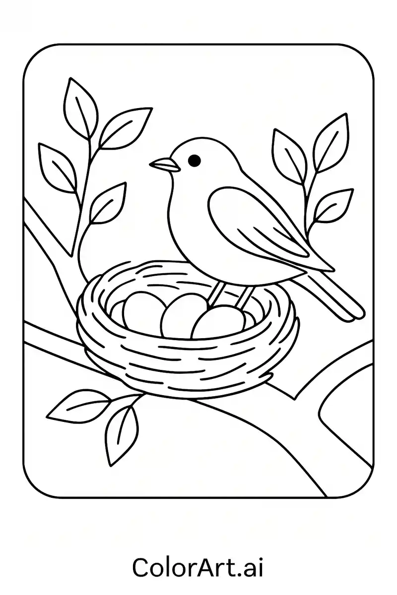 The Bird Coloring Page & Sensory Drawing Guide